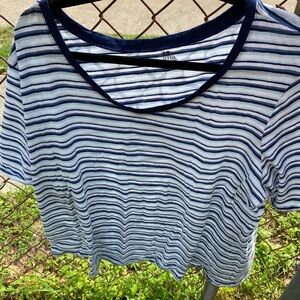 Striped Navy and White Women's Top
